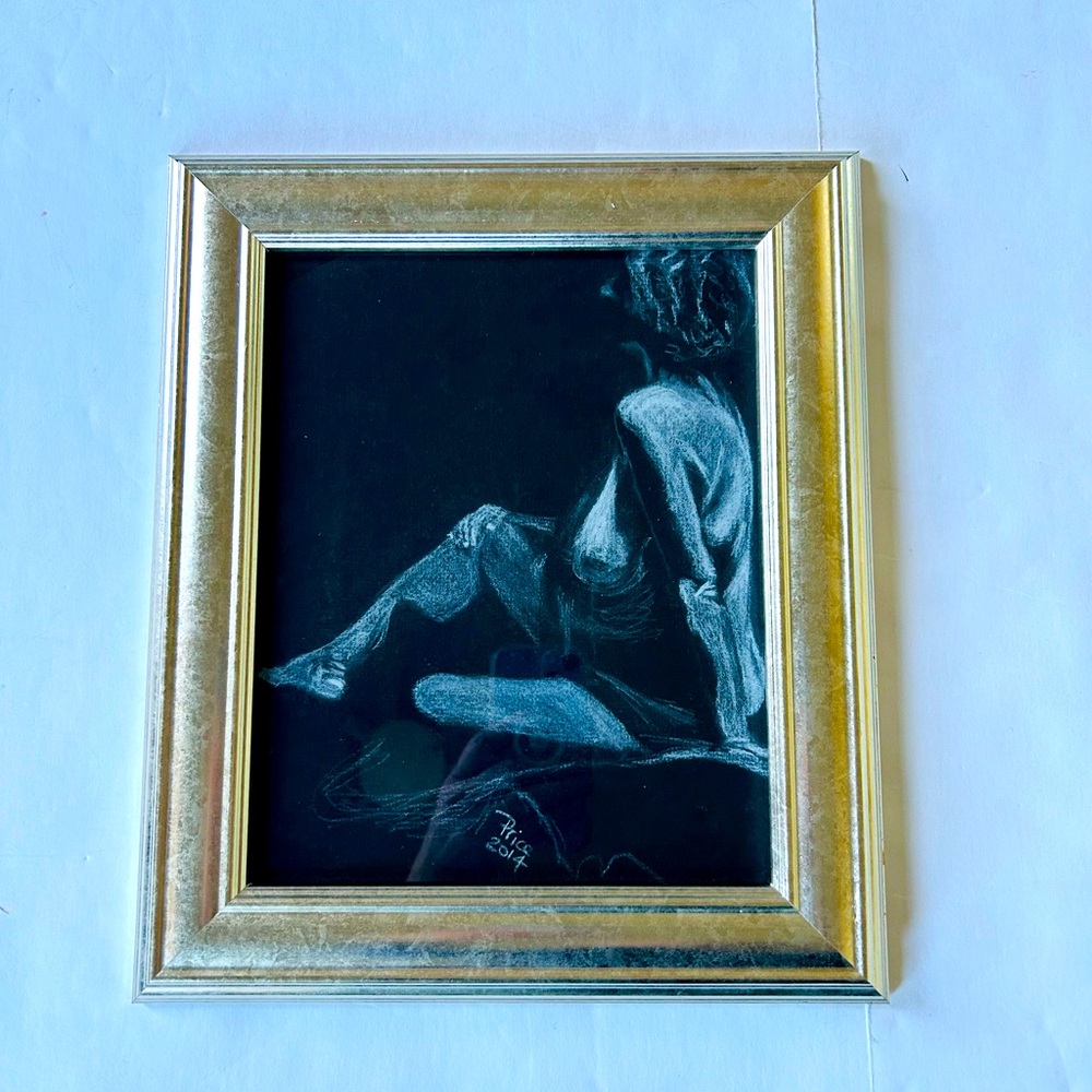 Framed Original Drawing Artist Signed Art Picture